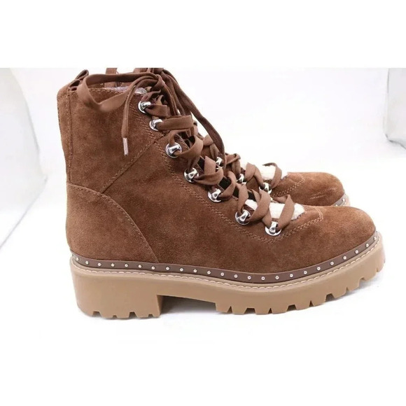 Steve Madden Rainer Lace Front Chunky Boots-Suede-Size 10 M - Picture 4 of 11